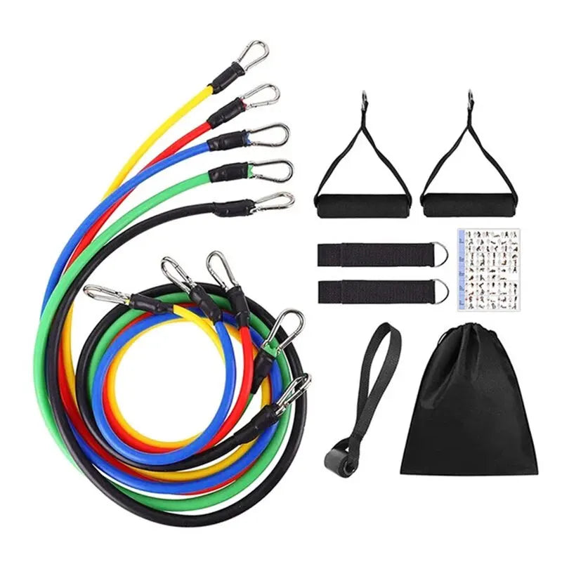 11-Piece Resistance Bands Set – Complete Full-Body Home Gym Workout Kit