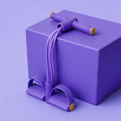 Elastic Sit-Up Resistance Band with 6 Tubes for Home Gym Yoga and Core Training