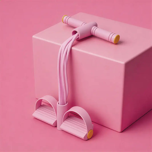 Elastic Sit-Up Resistance Band with 6 Tubes for Home Gym Yoga and Core Training