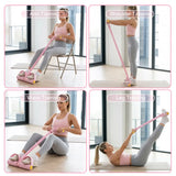 Elastic Sit-Up Resistance Band with 6 Tubes for Home Gym Yoga and Core Training