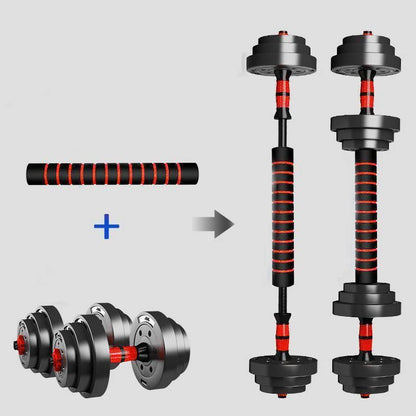 5–44 lbs Adjustable Dumbbell & Barbell Set – Home Gym Strength Training