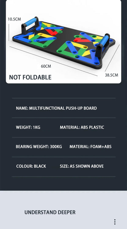 Multifunctional Push-Up Board Set | Foldable Fitness Equipment For Chest Abdomen Arms/Back Training