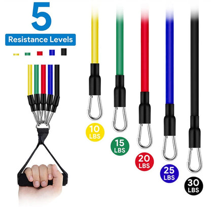 11-Piece Resistance Bands Set with Fitness Accessories for Full-Body Workout