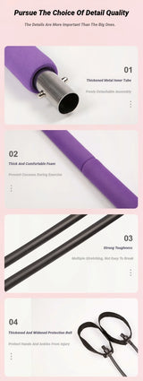 Portable Yoga & Pilates Bar with Resistance Bands – Full Body Toning & Stretching
