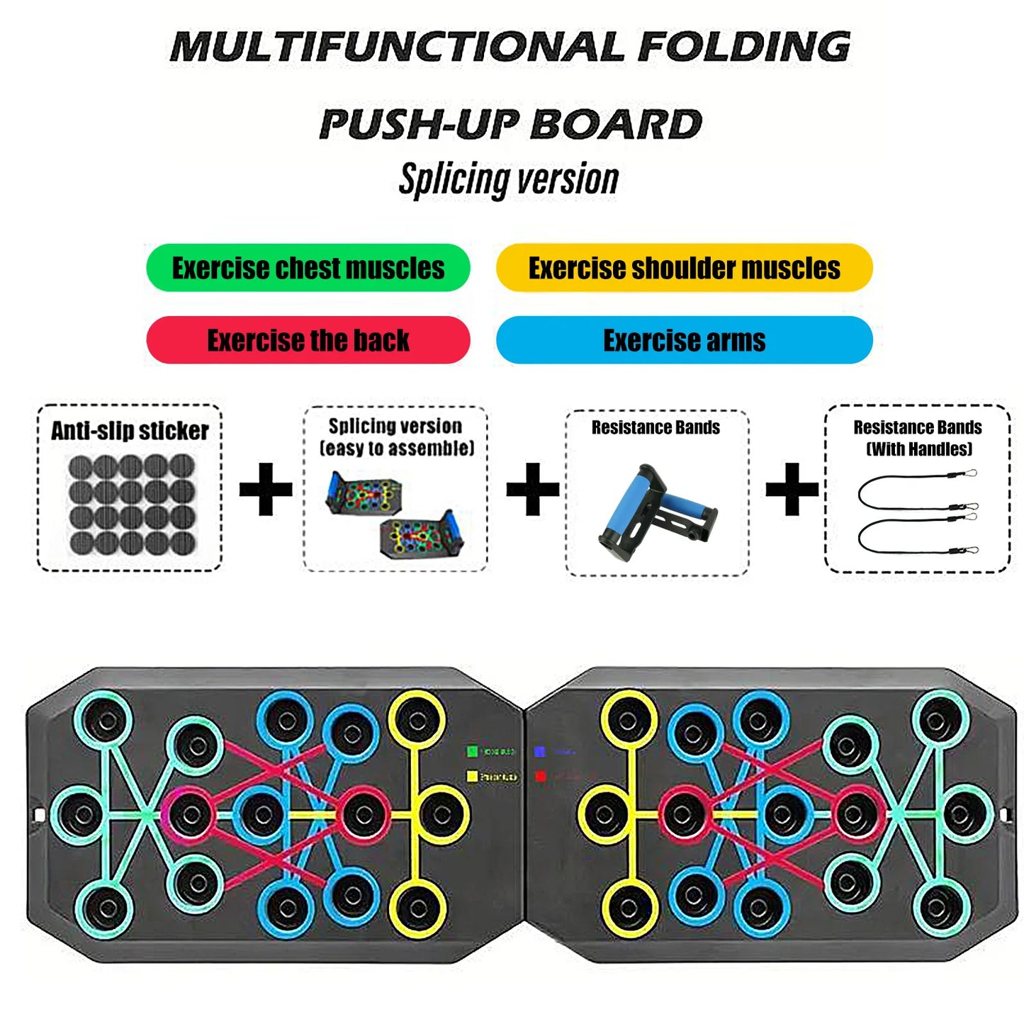Push-up Board Set Portable Multifunctional Push-up Bar Foldable Fitness Equipment For Chest Abdomen Arms/Back Training