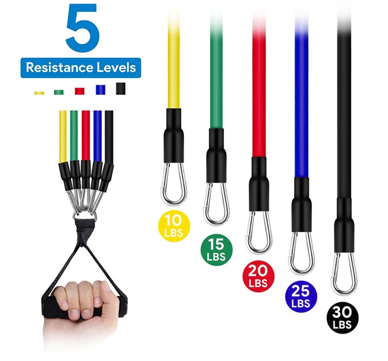 11-Piece Resistance Bands Set with Fitness Accessories for Full-Body Workout