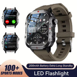 LAXASFIT 2025 Rugged Outdoor Smart Watch – 2.01″ HD Bluetooth Call & Fitness Tracker