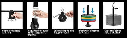 Home Gym LAT & Lift Pulley System – Cable Workout Attachments Best For Athlete
