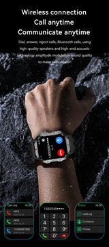LAXASFIT 2025 Rugged Outdoor Smart Watch – 2.01″ HD Bluetooth Call & Fitness Tracker