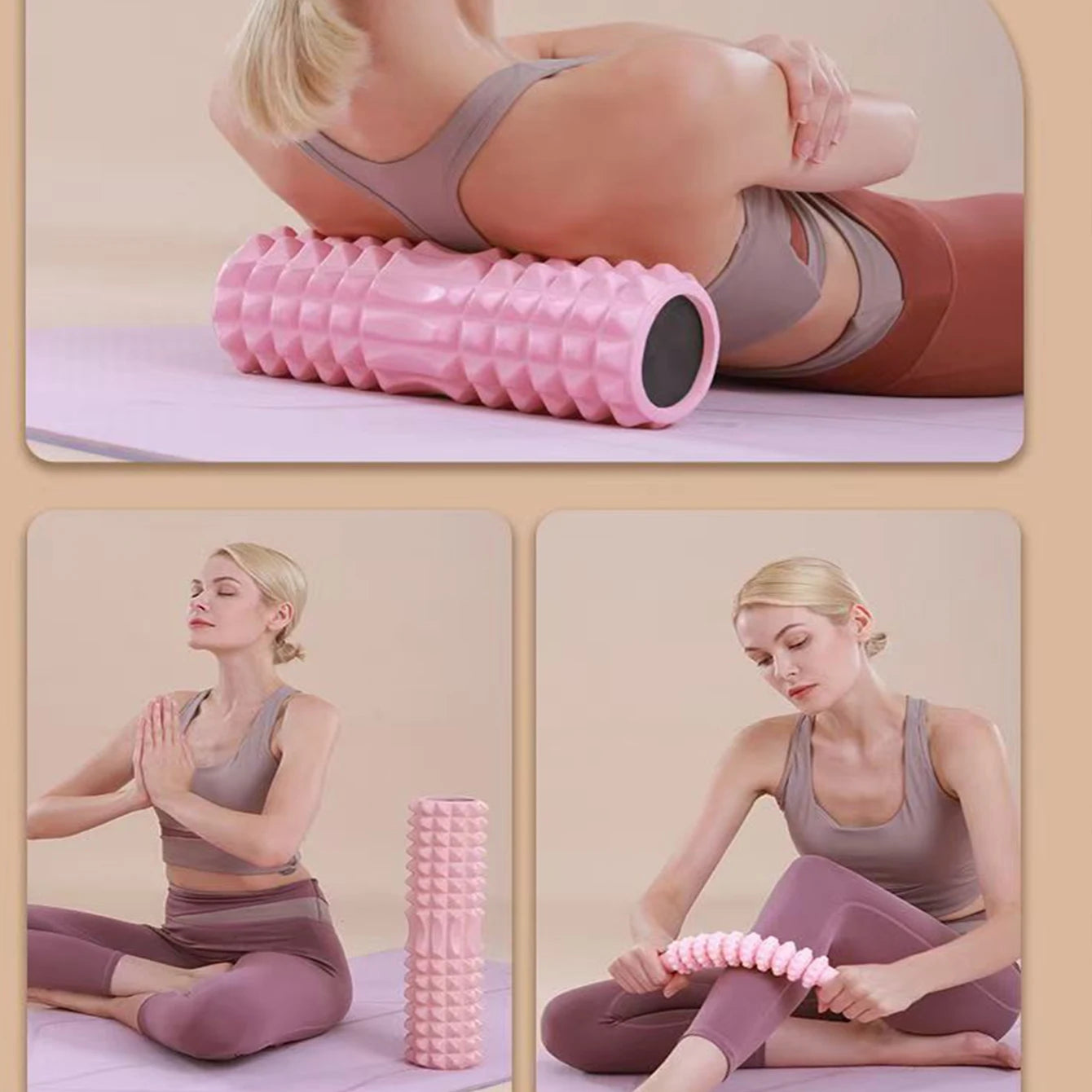 Crescent Solid Foam Axis 45°13 cm Yoga Roller – Fitness & Muscle Relief