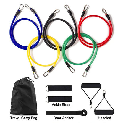 11-Piece Resistance Bands Set with Fitness Accessories for Full-Body Workout