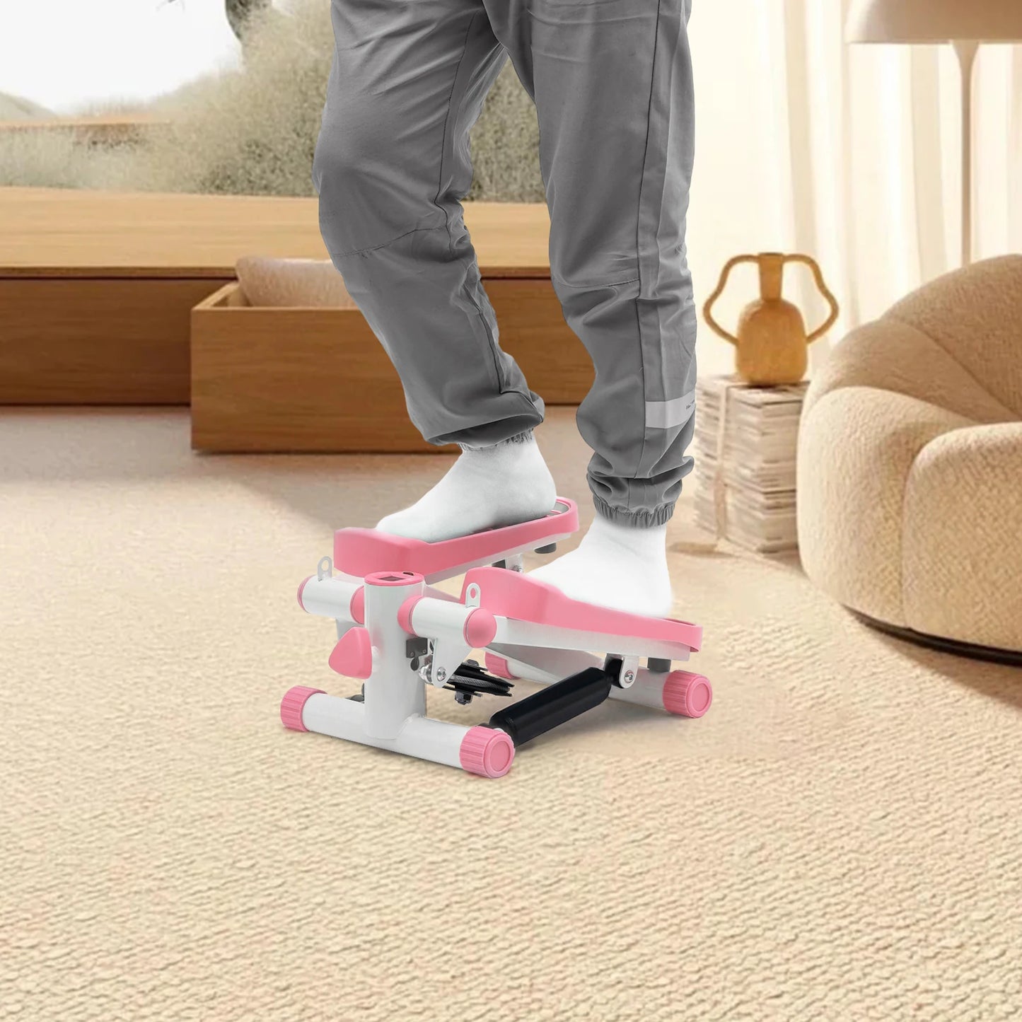Portable Mini Stepper Machine Blue/Pink for Home & Office Workout