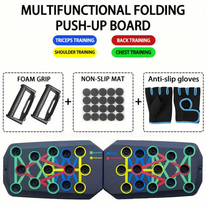Multifunctional Push-Up Board Set | Foldable Fitness Equipment For Chest Abdomen Arms/Back Training