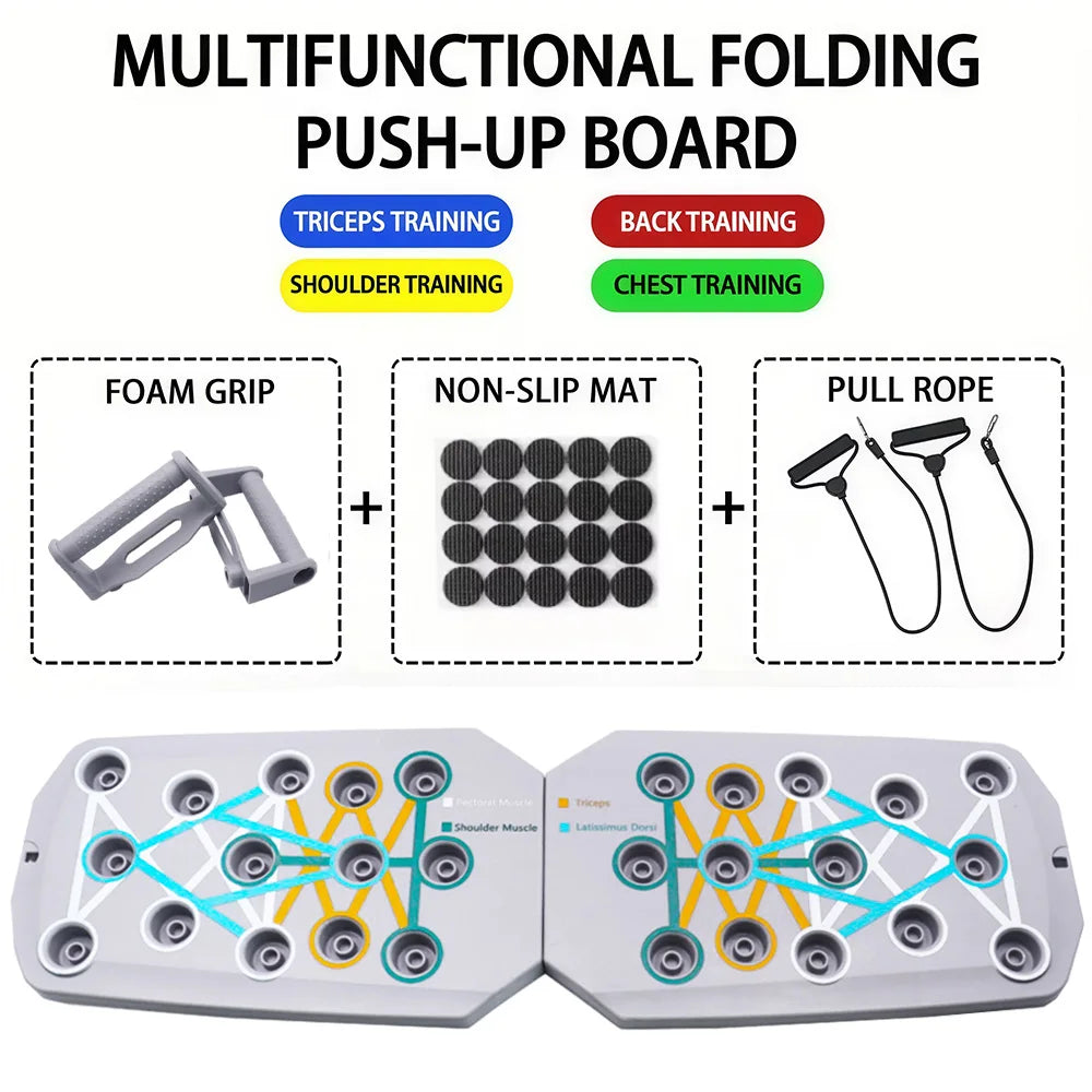 Multifunctional Push-Up Board Set | Foldable Fitness Equipment For Chest Abdomen Arms/Back Training