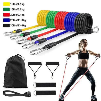 11-Piece Resistance Bands Set with Fitness Accessories for Full-Body Workout