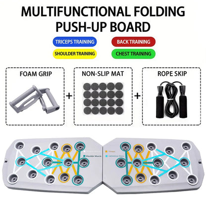 Multifunctional Push-Up Board Set | Foldable Fitness Equipment For Chest Abdomen Arms/Back Training