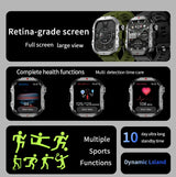 LAXASFIT 2025 Rugged Outdoor Smart Watch – 2.01″ HD Bluetooth Call & Fitness Tracker