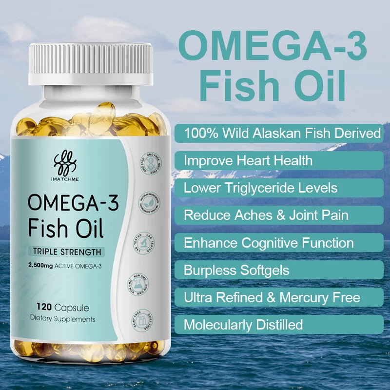 3600 mg Triple Strength Omega-3 Fish Oil Supplement (EPA & DHA)