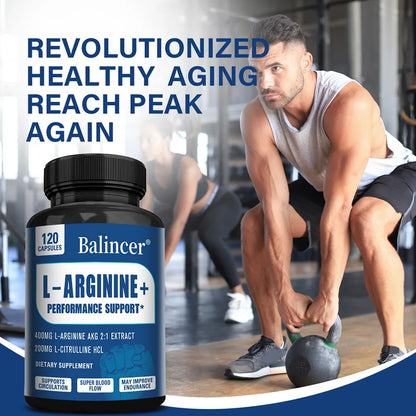 Men’s L-Arginine Fitness Supplement for Muscle, Endurance & Pre-Workout Energy