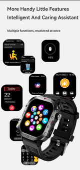 LAXASFIT 2025 Rugged Outdoor Smart Watch – 2.01″ HD Bluetooth Call & Fitness Tracker