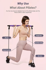 Portable Yoga & Pilates Bar with Resistance Bands – Full Body Toning & Stretching