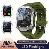 LAXASFIT 2025 Rugged Outdoor Smart Watch – 2.01″ HD Bluetooth Call & Fitness Tracker