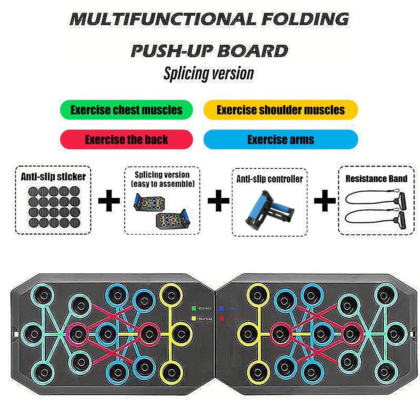 Push-up Board Set Portable Multifunctional Push-up Bar Foldable Fitness Equipment For Chest Abdomen Arms/Back Training