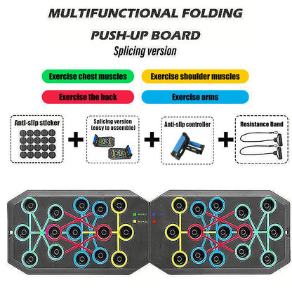 Push-up Board Set Portable Multifunctional Push-up Bar Foldable Fitness Equipment For Chest Abdomen Arms/Back Training