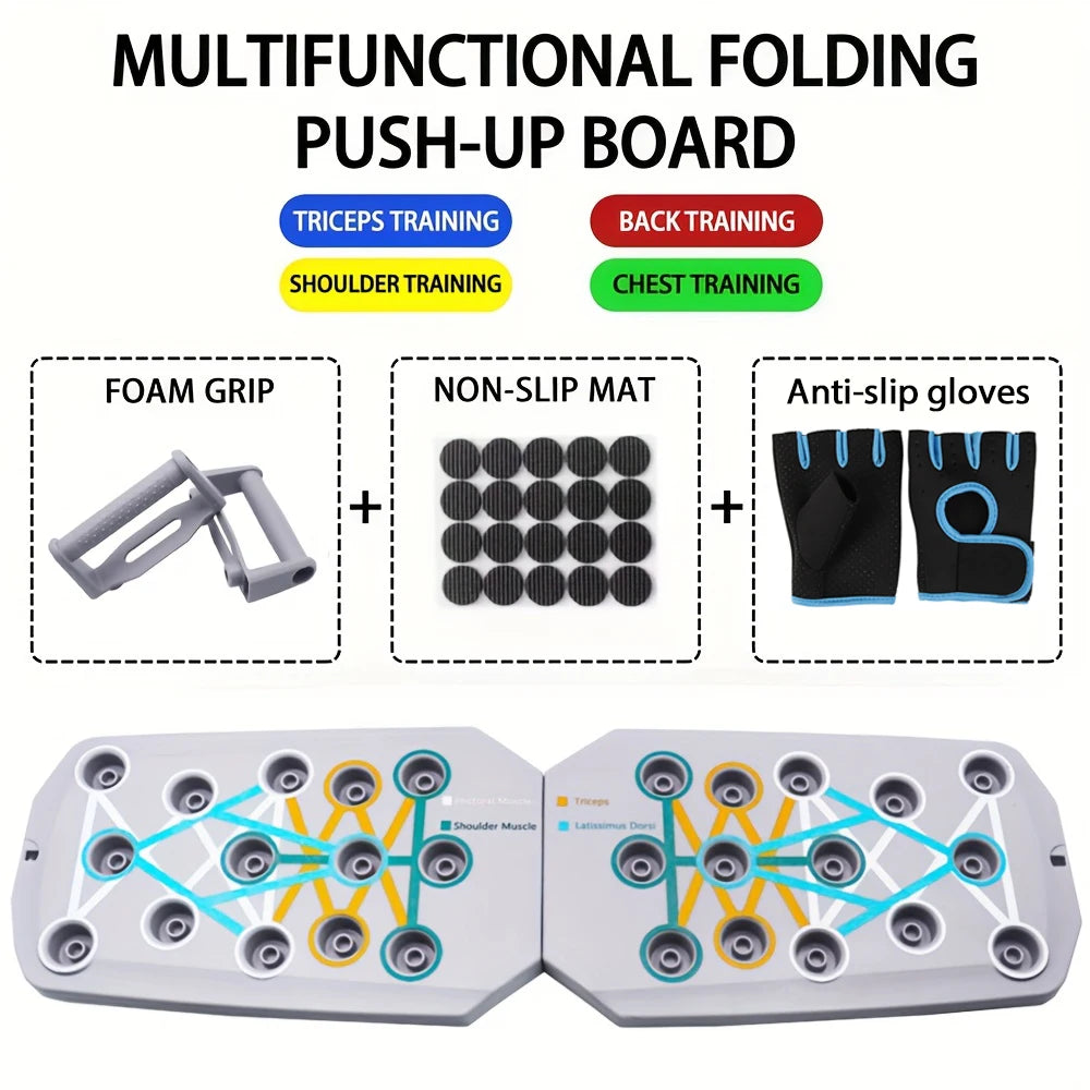 Multifunctional Push-Up Board Set | Foldable Fitness Equipment For Chest Abdomen Arms/Back Training