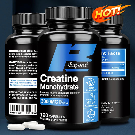 Creatine Monohydrate - Improves Energy and Endurance, Increases Muscle Mass,  Athletic Performance
