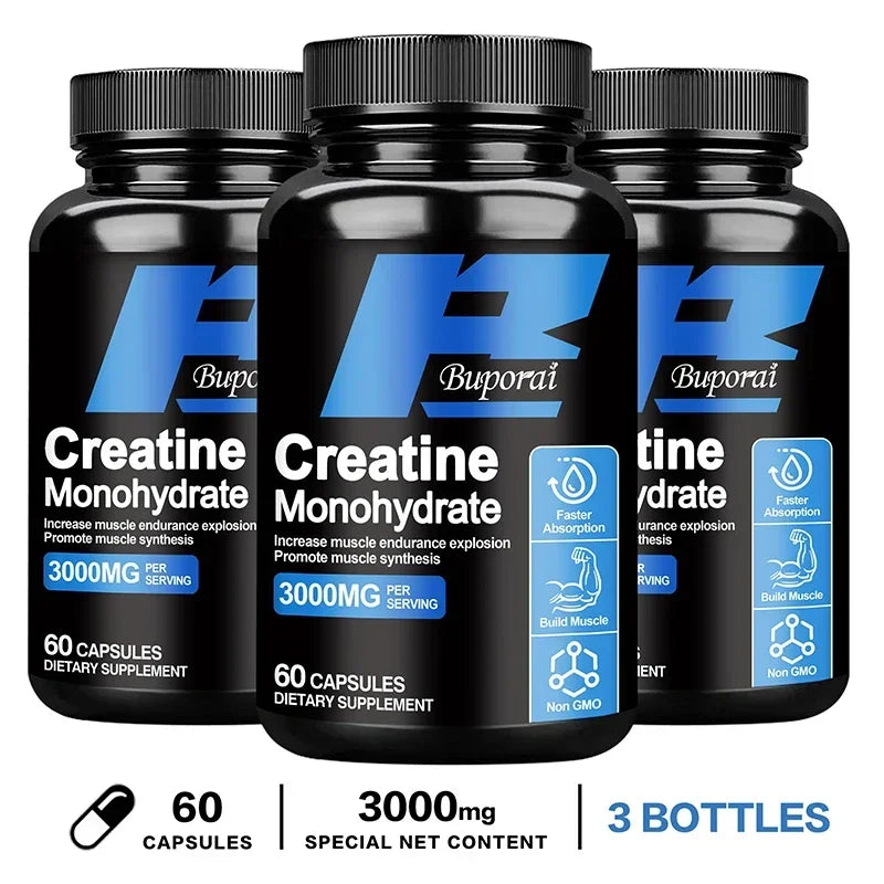 Creatine Monohydrate - Improves Energy and Endurance, Increases Muscle Mass,  Athletic Performance