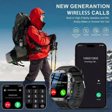 LAXASFIT 2025 Rugged Outdoor Smart Watch – 2.01″ HD Bluetooth Call & Fitness Tracker