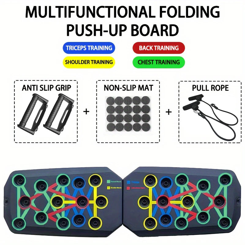 Multifunctional Push-Up Board Set | Foldable Fitness Equipment For Chest Abdomen Arms/Back Training