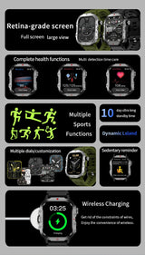 LAXASFIT 2025 Rugged Outdoor Smart Watch – 2.01″ HD Bluetooth Call & Fitness Tracker