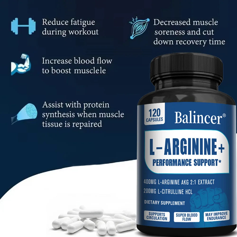 Men’s L-Arginine Fitness Supplement for Muscle, Endurance & Pre-Workout Energy