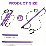 Portable Yoga & Pilates Bar with Resistance Bands – Full Body Toning & Stretching