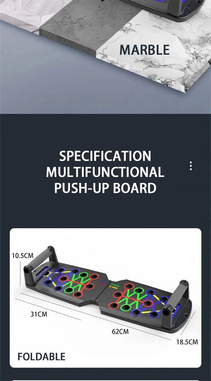 HRSFitness PowerPush Pro 30 — Portable Push Up Board for Full-Body Home Workouts