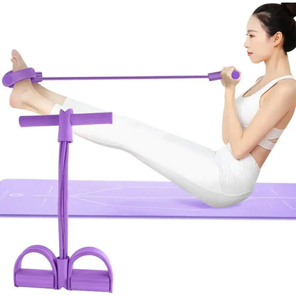 4-Level Resistance Band Tensioner with Non-Slip Handles - Home Fitness Equipment for Abdominal Muscle Training Yoga Abdominal