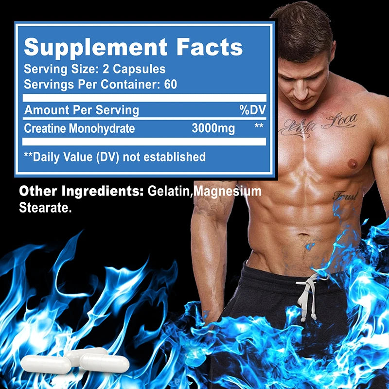 Creatine Monohydrate - Improves Energy and Endurance, Increases Muscle Mass,  Athletic Performance