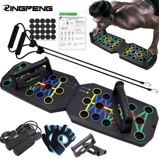 Multifunctional Push-Up Board Set | Foldable Fitness Equipment For Chest Abdomen Arms/Back Training