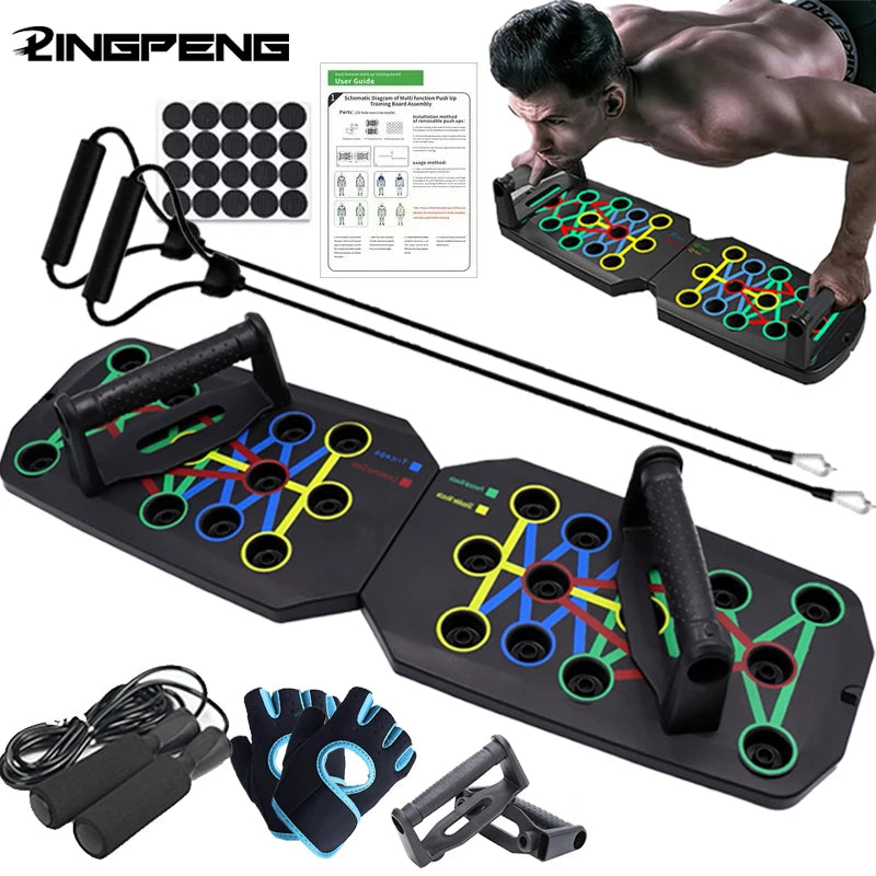Multifunctional Push-Up Board Set | Foldable Fitness Equipment For Chest Abdomen Arms/Back Training
