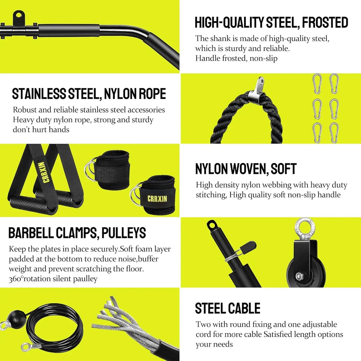 Home Gym LAT & Lift Pulley System – Cable Workout Attachments Best For Athlete