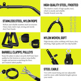 Home Gym LAT & Lift Pulley System – Cable Workout Attachments Best For Athlete