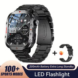 LAXASFIT 2025 Rugged Outdoor Smart Watch – 2.01″ HD Bluetooth Call & Fitness Tracker