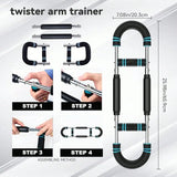 Adjustable Twist Bar Exerciser – 60–100 lb Resistance for Forearms, Wrists & Grip Strength | Home Gym Hand Trainer