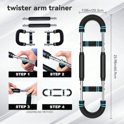 Adjustable Twist Bar Exerciser – 60–100 lb Resistance for Forearms, Wrists & Grip Strength | Home Gym Hand Trainer