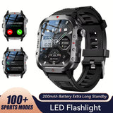 LAXASFIT 2025 Rugged Outdoor Smart Watch – 2.01″ HD Bluetooth Call & Fitness Tracker