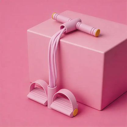 Elastic Sit-Up Resistance Band with 6 Tubes for Home Gym Yoga and Core Training