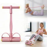 Elastic Sit-Up Resistance Band with 6 Tubes for Home Gym Yoga and Core Training
